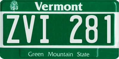 VT license plate ZVI281