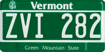 VT license plate ZVI282