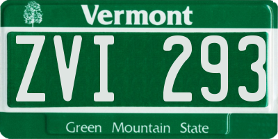 VT license plate ZVI293