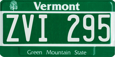 VT license plate ZVI295
