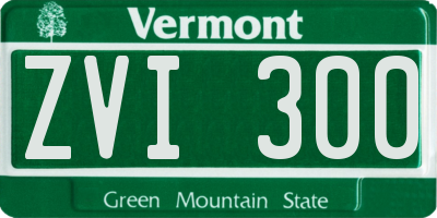 VT license plate ZVI300