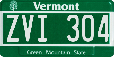VT license plate ZVI304