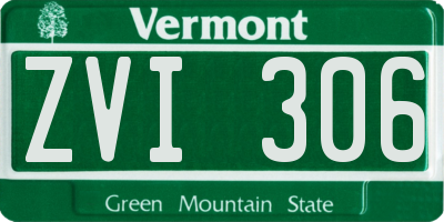 VT license plate ZVI306