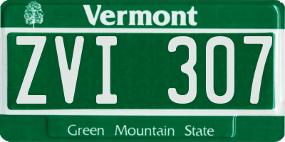 VT license plate ZVI307