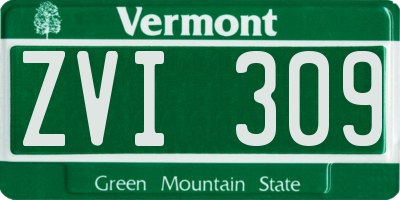 VT license plate ZVI309