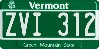 VT license plate ZVI312