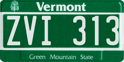 VT license plate ZVI313