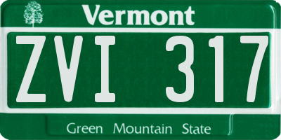 VT license plate ZVI317