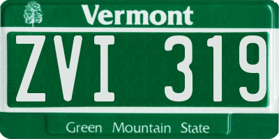 VT license plate ZVI319