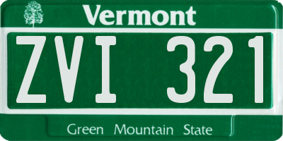 VT license plate ZVI321