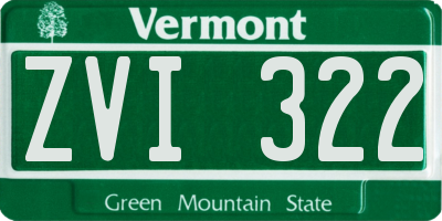 VT license plate ZVI322
