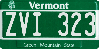 VT license plate ZVI323
