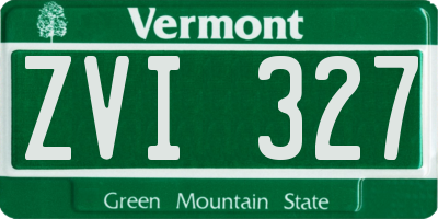 VT license plate ZVI327
