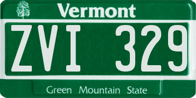 VT license plate ZVI329