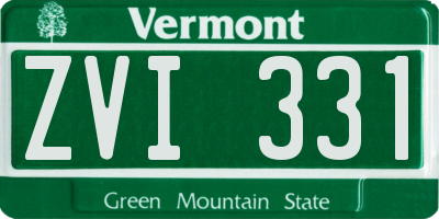 VT license plate ZVI331