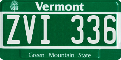 VT license plate ZVI336
