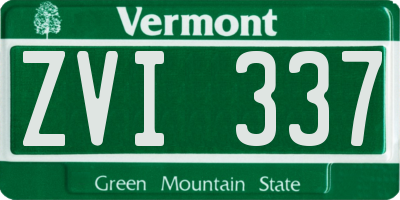 VT license plate ZVI337