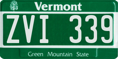 VT license plate ZVI339
