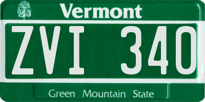 VT license plate ZVI340