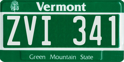 VT license plate ZVI341