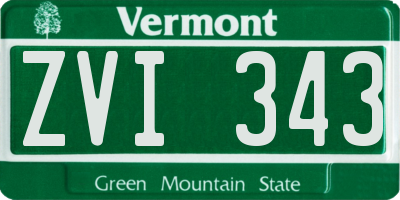 VT license plate ZVI343