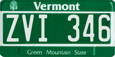 VT license plate ZVI346