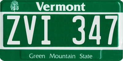 VT license plate ZVI347