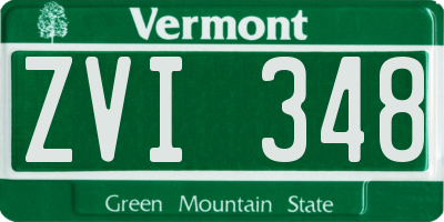 VT license plate ZVI348