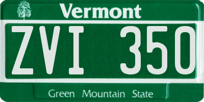 VT license plate ZVI350