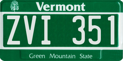 VT license plate ZVI351