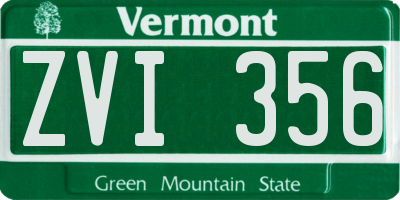 VT license plate ZVI356