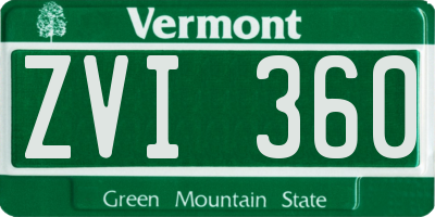 VT license plate ZVI360