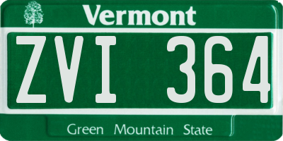 VT license plate ZVI364