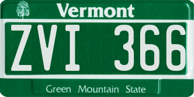 VT license plate ZVI366