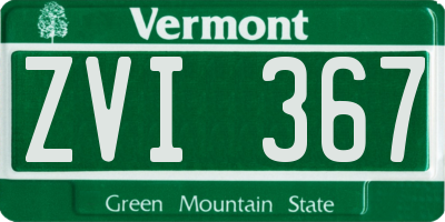 VT license plate ZVI367