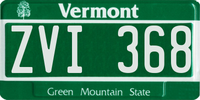 VT license plate ZVI368