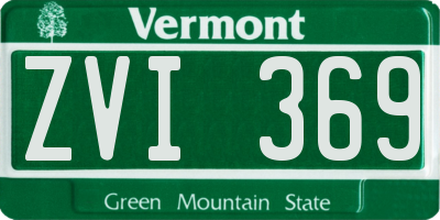 VT license plate ZVI369