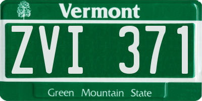 VT license plate ZVI371