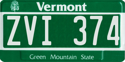 VT license plate ZVI374