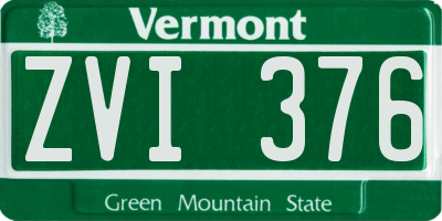 VT license plate ZVI376