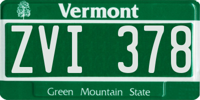 VT license plate ZVI378