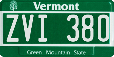 VT license plate ZVI380