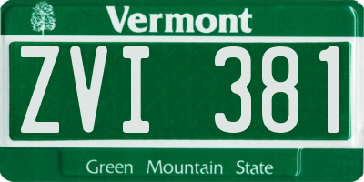 VT license plate ZVI381
