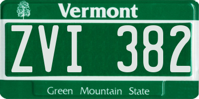 VT license plate ZVI382