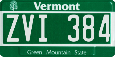 VT license plate ZVI384