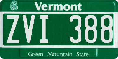 VT license plate ZVI388