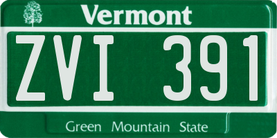 VT license plate ZVI391