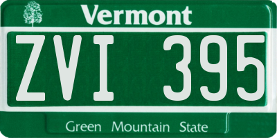 VT license plate ZVI395