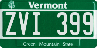 VT license plate ZVI399