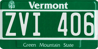VT license plate ZVI406